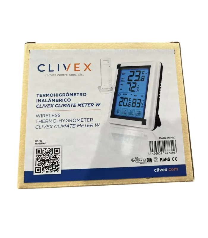Comprar Termohigrómetro Inalambrico Clivex Climate Meter W al mejor precio | Control de Clima