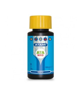 Flacon ATA NRG Root-C Atami cu capac galben și etichetă albastră