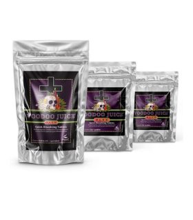 Trei pungi argintii Voodoo Juice Plus de la Advanced Nutrients de dimensiuni diferite
