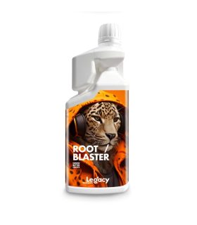 Botella dosificadora de Root Blaster Legacy con etiqueta naranja