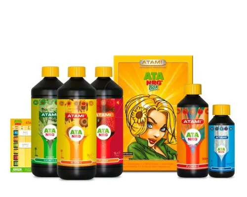 atami-ata-nrg-box-kit-fertilizantes-organicos-biologicos ATA NRG Box de Atami, kit completo de abonos orgánicos Growth-C, Bloom-C y estimuladores.